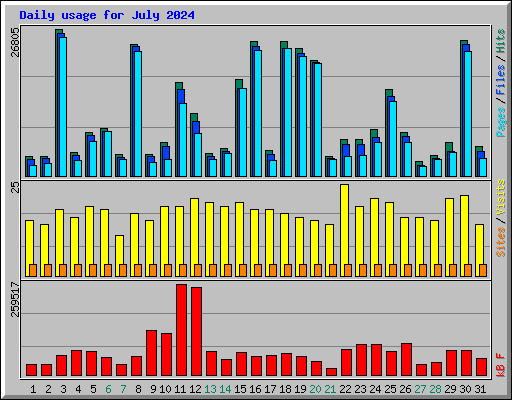 Daily usage for July 2024